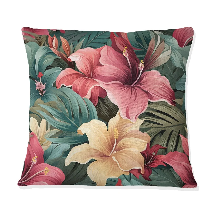 Designart "Mirage Mirage Tropical Pattern I" Tropical Printed Throw Pillow