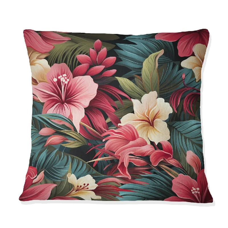 Designart "Mirage Mirage Tropical Pattern" Tropical Printed Throw Pillow