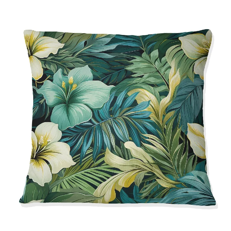 Designart "Mirage Oasis Tropical Pattern" Tropical Printed Throw Pillow