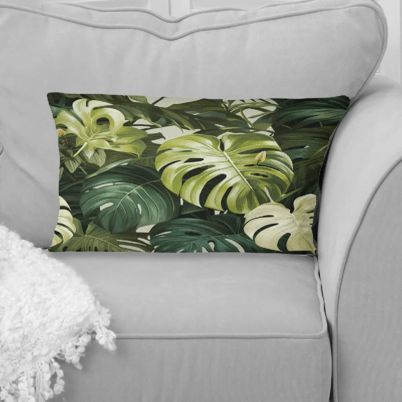 Designart "Monstera Elegance Tropical Pattern I" Tropical Printed Throw Pillow