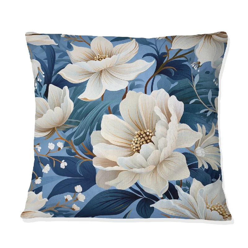 Designart "Ocean Blue Elegant Nautical I" Tropical Printed Throw Pillow