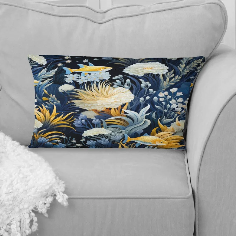 Designart "Ocean Odyssey Tropical Pattern I" Coastal Printed Throw Pillow