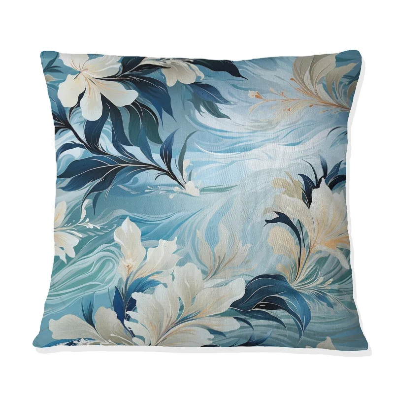 Designart "Oceanic Dreamscape Tropical Pattern V" Tropical Printed Throw Pillow