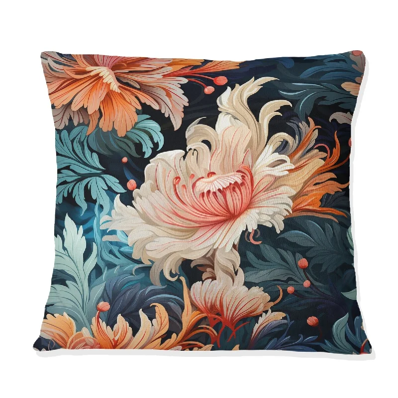 Designart "Oceanic Harmony Tropical Pattern" Tropical Printed Throw Pillow