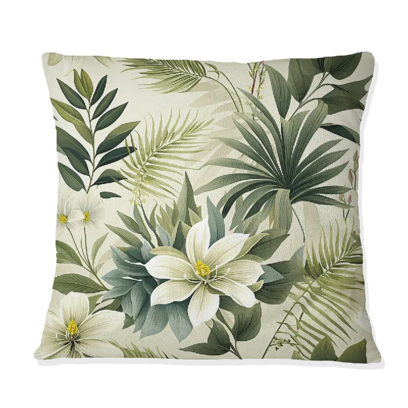 Designart "Serene Jungle III" Plants Printed Throw Pillow