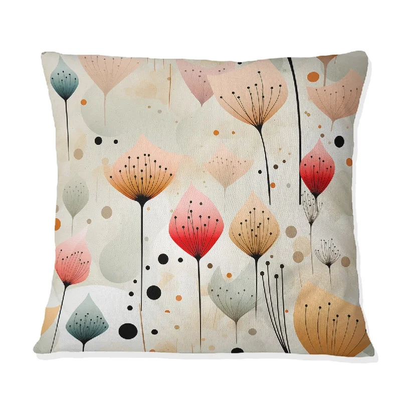 Designart "Subdued Expression II" Botanical Printed Throw Pillow