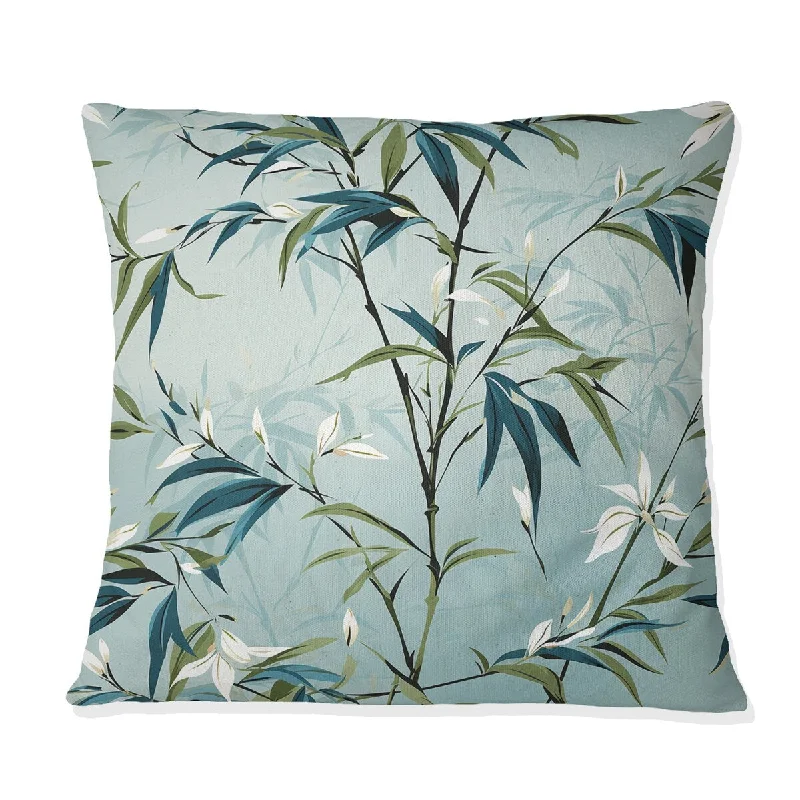 Designart "Tropical Zen Bamboo II" Tropical Printed Throw Pillow