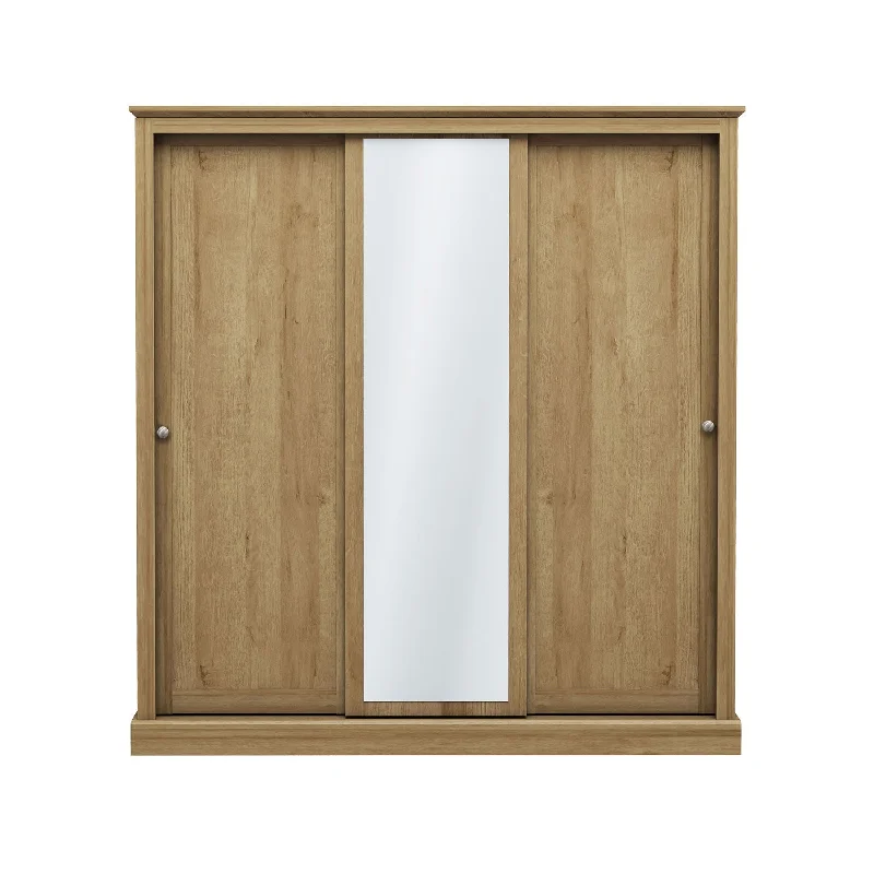 Devon Oak Finish 3 Door Sliding Wardrobe