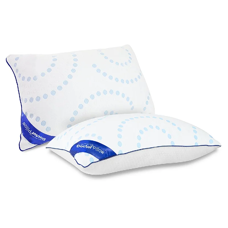 Dr Pillow Pain Relief Pillow - BEST Pillow For Neck Pain Pack of 2 - White