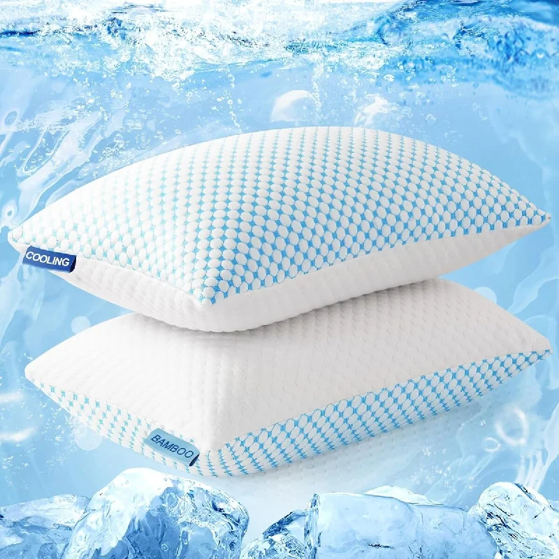 Firm Pillow Shredded Memory Foam(Adjustable Loft), Cooling Breathable,2 Pack