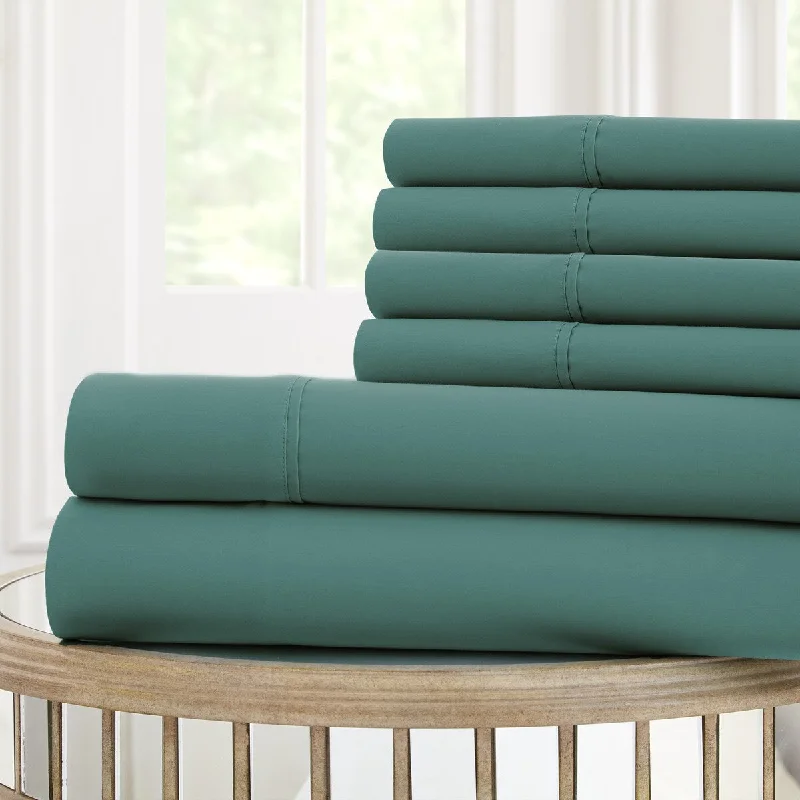 Forli 6 Piece California King Sheet Set with Nano Technology The Urban Port,Teal Blue