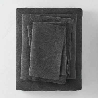 New - Full Jersey Solid Sheet Set Dark Gray - Casaluna