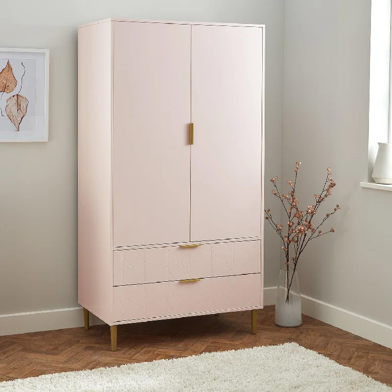 Gloria Double Wardrobe - Blush Pink