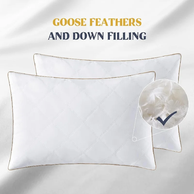 Goose Feathers and Down Pillow,Pack of 2