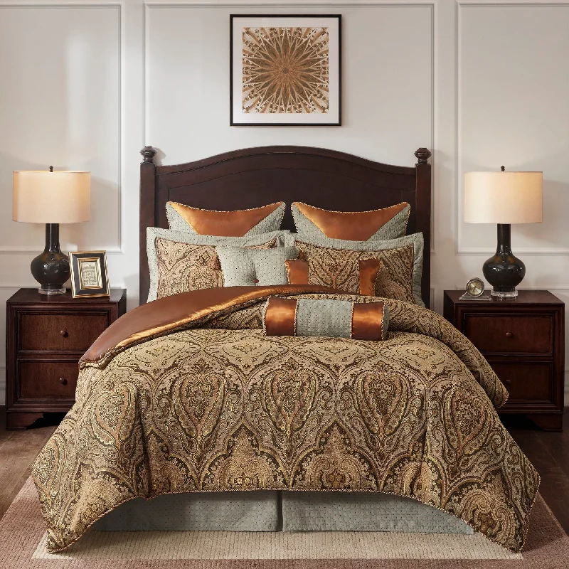 Hampton Hill Canovia Springs Brown Jacquard Comforter Set