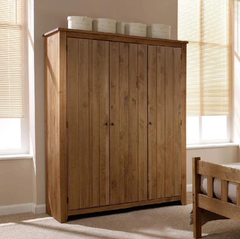 Havana Pine Wood 3 Doors Wardrobe