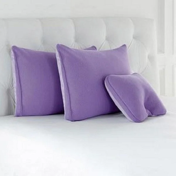 Joy Mangano S/3 Cool Side, Warm Side, Memory Foam Pillows Lavender