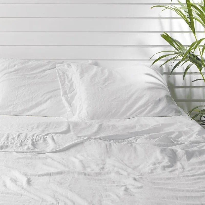 King White Sateen Sheet Set by Jennifer Adams