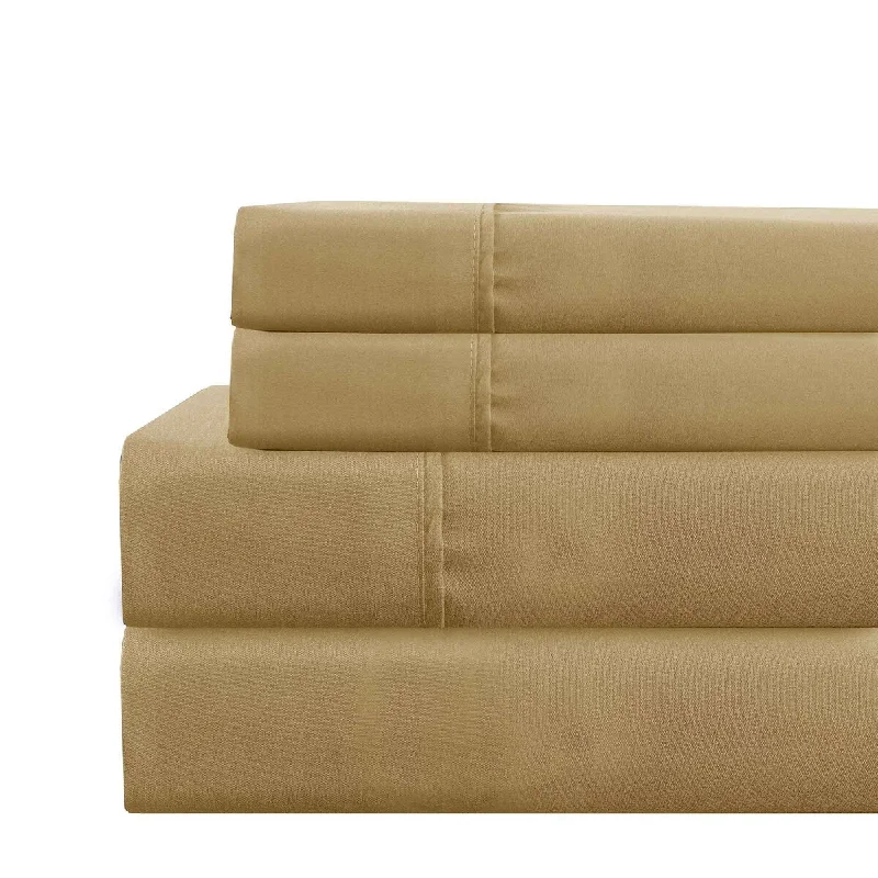 Lanester 4 Piece Deep Pocket California King Size Sheet Set The Urban Port, Gold