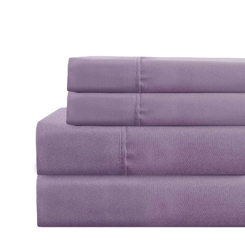 Lanester 4 Piece Deep Pocket King Size Microfiber Sheet Set The Urban Port, Purple