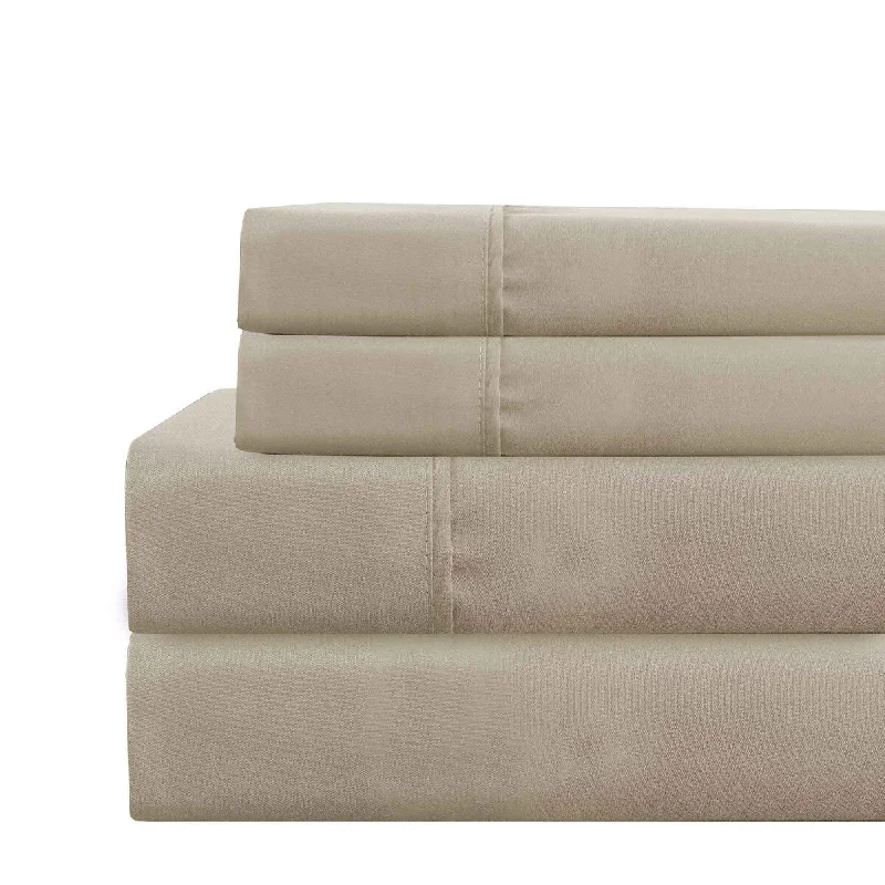 Lanester 4 Piece Deep Pocket Microfiber King Sheet Set The Urban Port, Taupe Gray