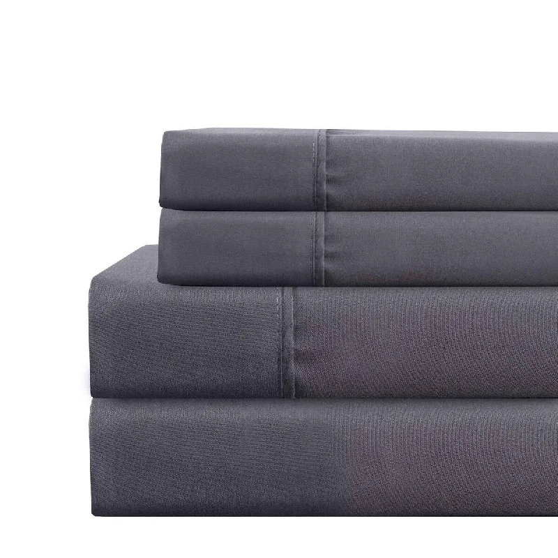 Lanester 4 Piece King Size Deep Pocket Microfiber Sheet Set The Urban Port, Gray