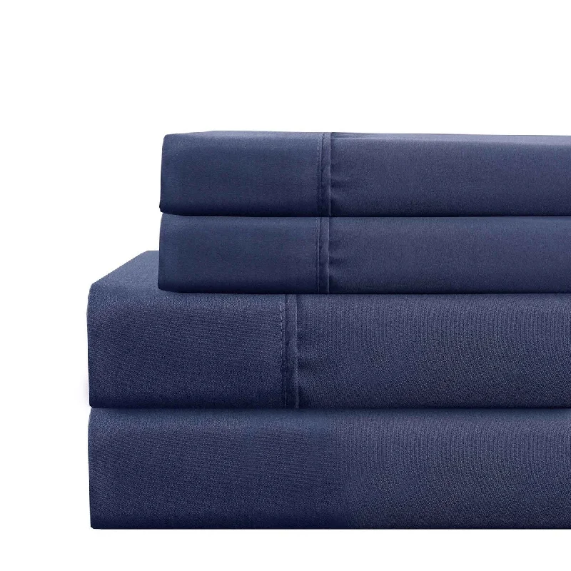 Lanester 4 Piece King Size Microfiber Sheet Set with Deep Pocket The Urban Port, Blue