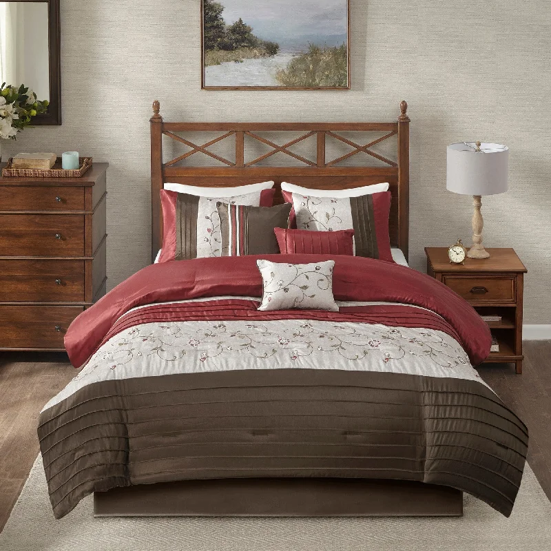 Madison Park Belle Red 7-Piece Comforter Set