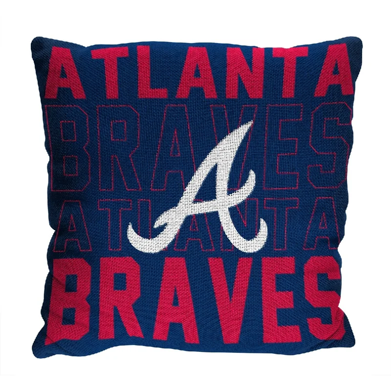 MLB 130 Braves Stacked Pillow - Blue