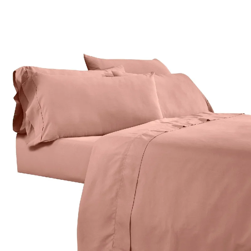 Myla 3 Piece Twin Size Sheet Set, Stitched, Elastic, Silky Pink Microfiber