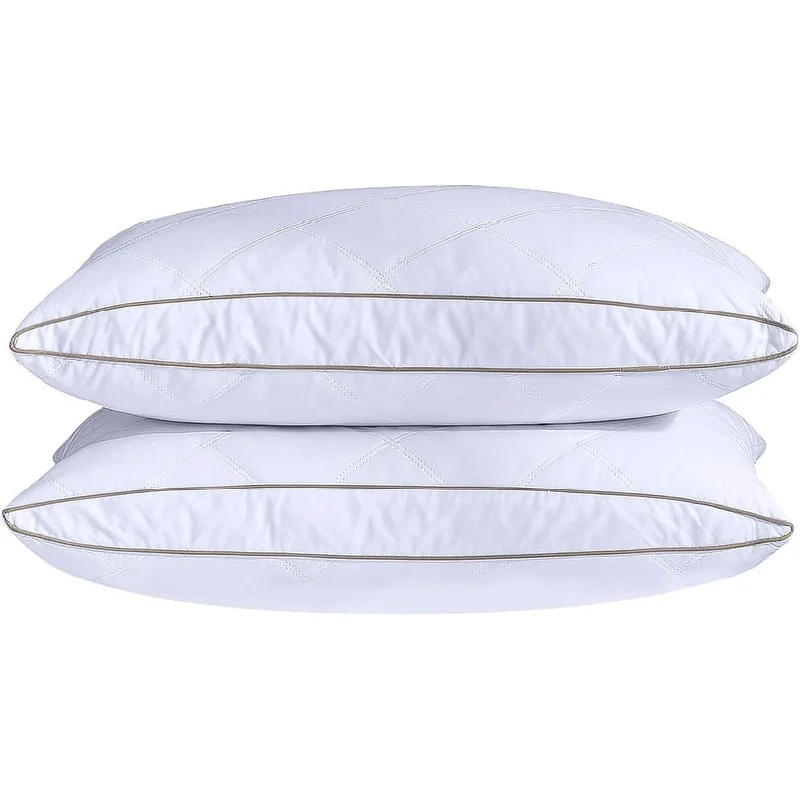 Natural Goose Down Feather Pillows for Sleeping Oval Gusseted Feather Down Pillow