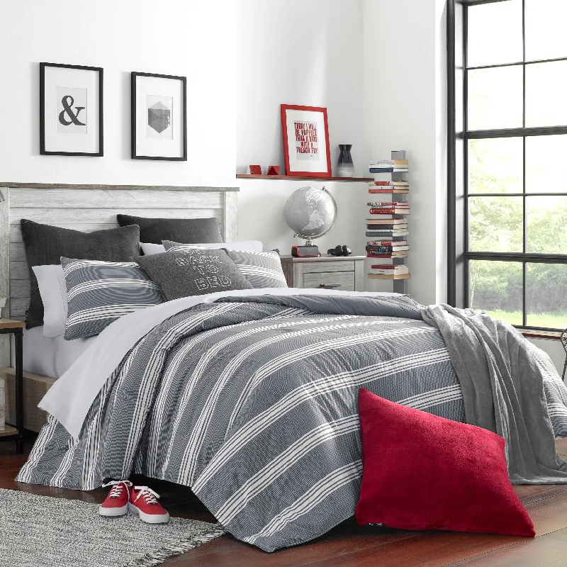 Nautica Craver Reversible Grey Cotton Comforter Set