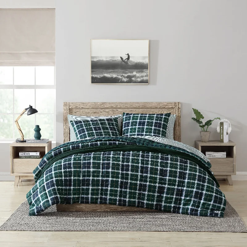 Nautica Northsail Plaid Reversible Navy Comforter Set