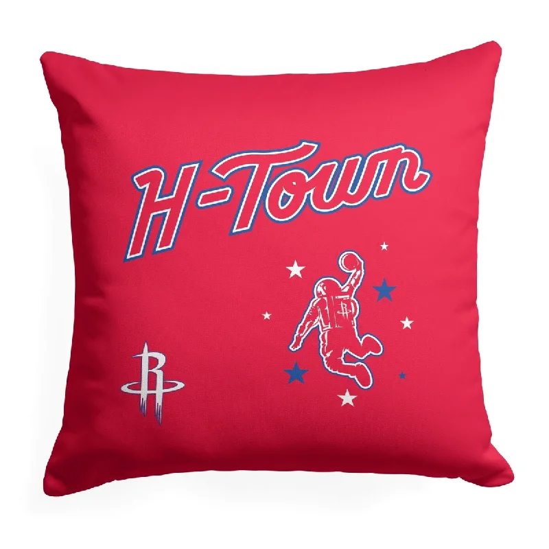 NBA City Edition 23-24 Rockets Printed Throw Pillow - Red