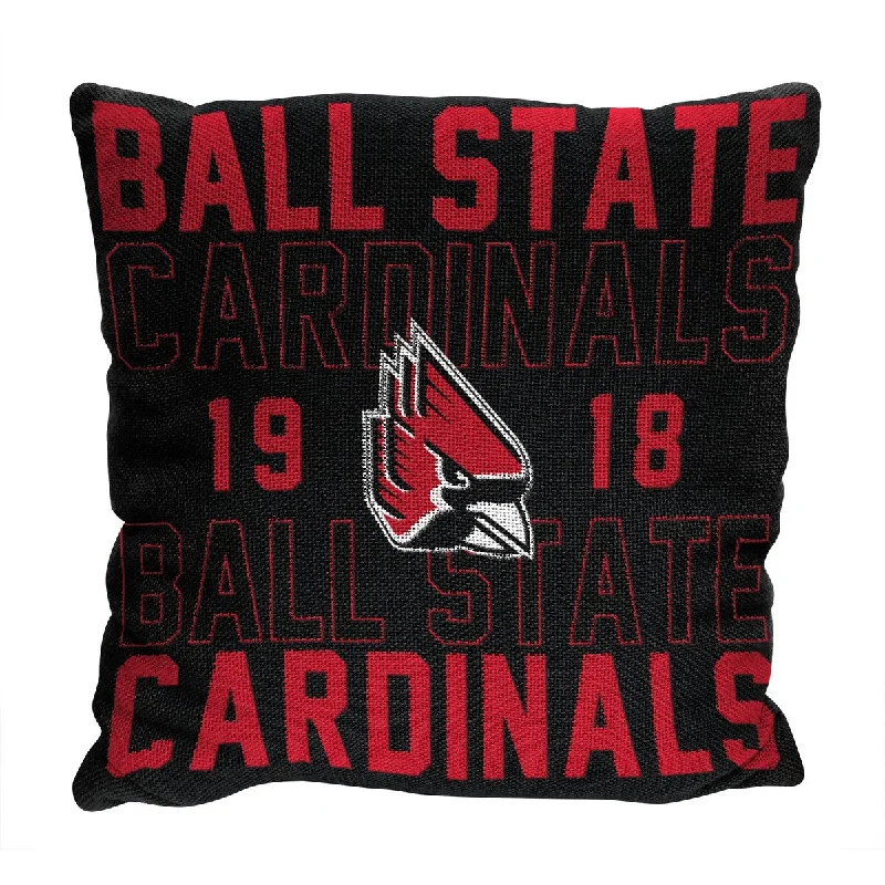 NCAA Ball State Cardinals Stacked 20 Inch Pillow