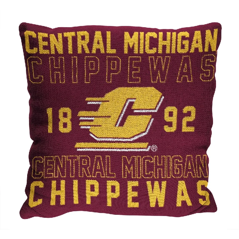 NCAA Central Michigan Chippewas Stacked 20 Inch Pillow