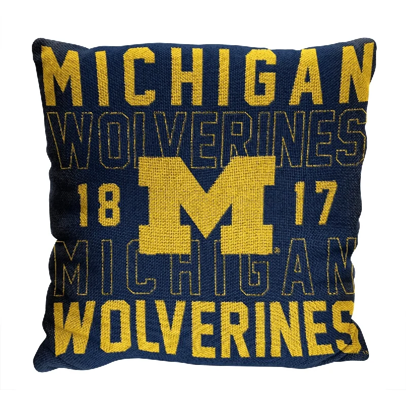 NCAA Michigan Wolverines Stacked 20 Inch Pillow