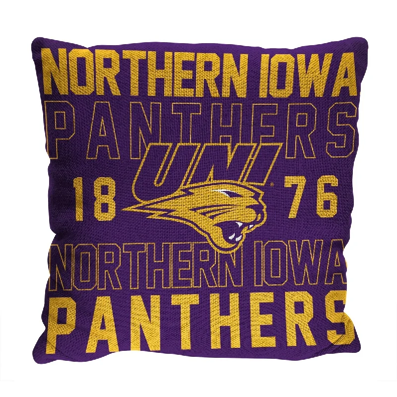 NCAA Northern Iowa Panthers Stacked 20 Inch Pillow