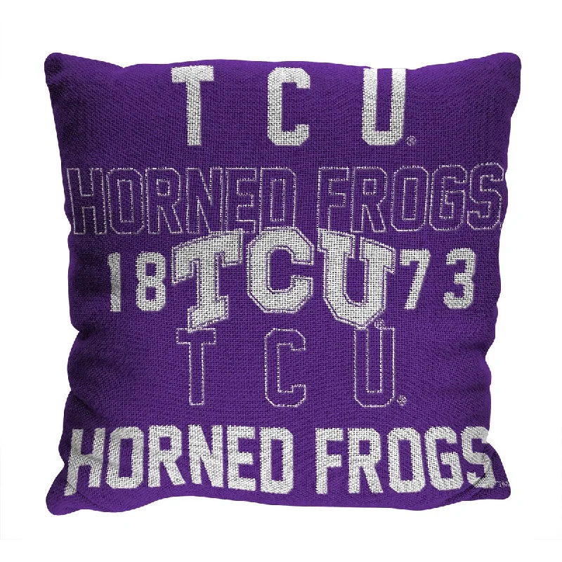 NCAA TCU Horned Frogs Stacked 20 Inch Pillow