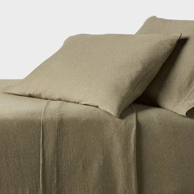 New - Full Cotton Jersey Sheet Set Heather Green - Threshold