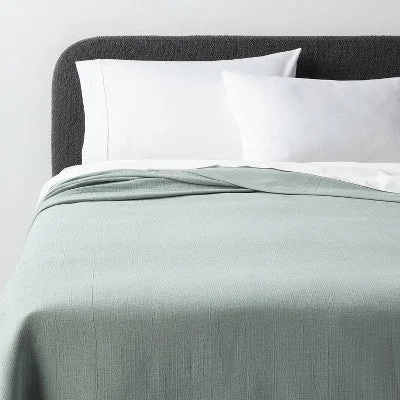 New - Full/Queen Luxe Matelasse Coverlet Light Teal Green - Threshold