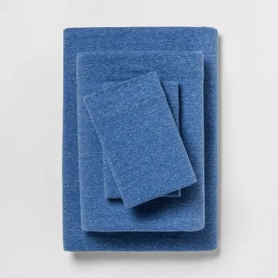 New - Queen Jersey Sheet Set Blue - Room Essentials