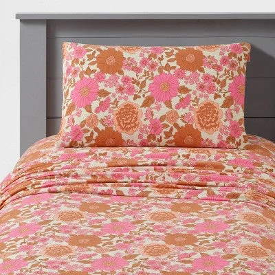 New - Teen Full Floral Print Jersey Sheet Set - Makers Collective