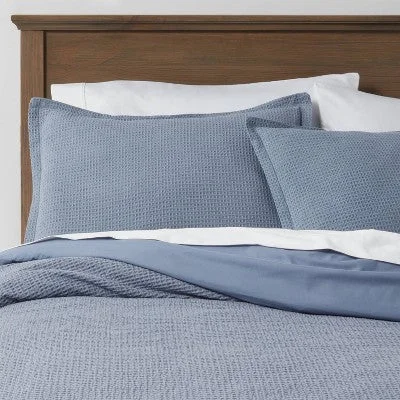 New - Threshold Cotton Waffle Duvet Cover Set Waffle Weave OEKO-TEX