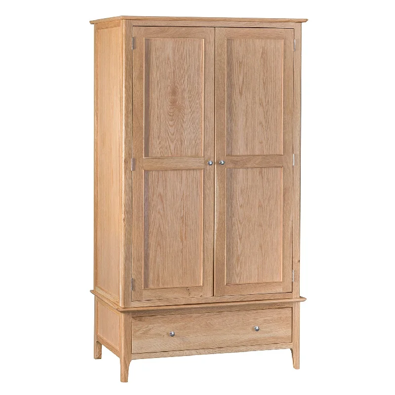 Nordic Oak 2 Doors 1 Drawer Wardrobe