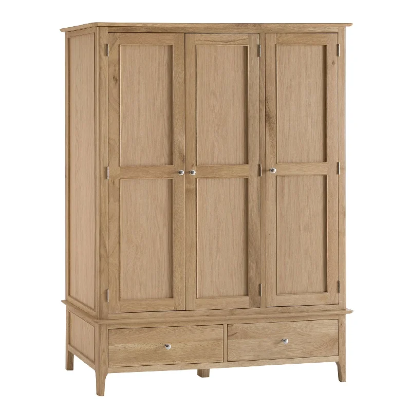 Nordic Oak Large 3 Doors Wardrobe