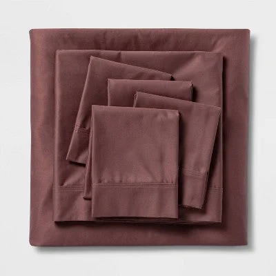 Open Box - California King 6pc 800 Thread Count Solid Sheet Set Mauve - Threshold Signature™