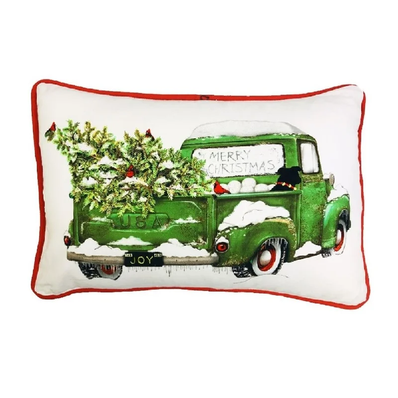 Pillow Pair Christmas Truck and Woody 12 x 18