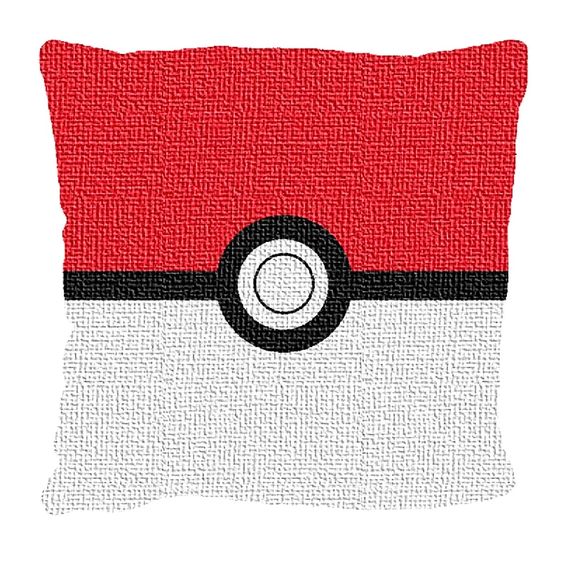 Pokemon Poke Ball 20 Inch Jacquard Pillow - White