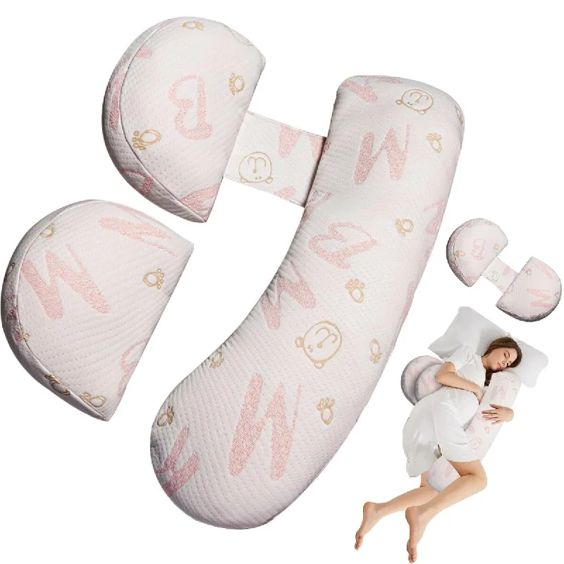 Pregnancy Pillow for Pregnant Women,Maternity Pillow with Detachable & Adjustable Pillow Cover,Pregnancy Body Pillow Support Leg